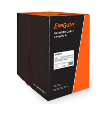 Кабель FTP ExeGate 4 пары, категория 5e медь, 24AWG, экран, внешний, с тросом, 305м, черный, PE 241488
