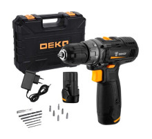 Аккумуляторная дрель-шуруповерт DEKO GCD12DU3 SET3 в кейсе + оснастка 13 шт, 12В, 1.5 А·ч 063-4097