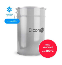 Термостойкая кремнийорганическая эмаль Elcon Max Therm ярко-красная, 400 градусов, 25 кг 00-00000025