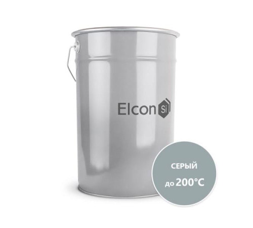 Термостойкая эмаль Elcon КО-8111 серая, 200 градусов, 25 кг 00-00003999
