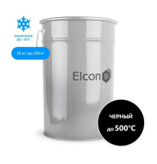 Термостойкая кремнийорганическая эмаль Elcon Max Therm черная, 500 градусов, 25 кг 00-00000006