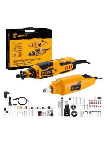 Электрические граверы DEKO DKRT и DKRT200 50 Вт и 200 Вт + набор аксессуаров 237 шт 063-1414