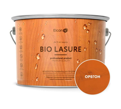 Водоотталкивающая пропитка-антисептик для дерева Elcon Bio Lasure (орегон; 9 л) 00-00461960