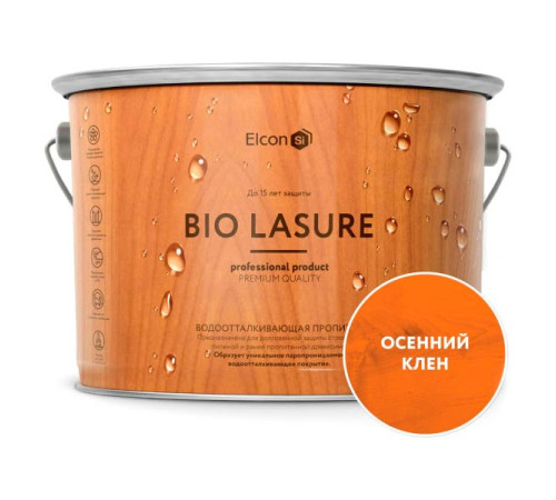 Водоотталкивающая пропитка-антисептик для дерева Elcon Bio Lasure (осенний клен; 9 л) 00-00461958