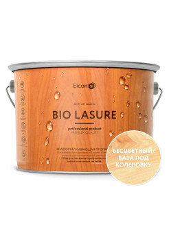 Водоотталкивающая пропитка Elcon Bio Lasure для защиты дерева до 15 лет, антисептик (бесцветная; 9 л) 00-00461963