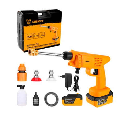 Аккумуляторная мойка высокого давления DEKO DKCW25 40 бар 2x4.0 Ач 063-4314