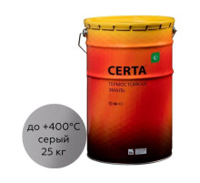 Термостойкая краска Certa для металла, печей, мангалов, радиаторов, дымоходов, суппортов, до 400 градусов, серый (~RAL 7040), 25 кг CST0001125
