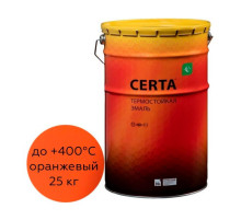 Термостойкая краска Certa для металла, печей, мангалов, радиаторов, дымоходов, суппортов, до 400 градусов, оранжевый (~RAL 2004), 25 кг CST0002925