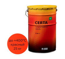 Термостойкая краска Certa для металла, печей, мангалов, радиаторов, дымоходов, суппортов, до 400 градусов, красный (~RAL 2002) 25 кг CST0002525