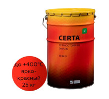 Термостойкая краска Certa для металла, печей, мангалов, радиаторов, дымоходов, суппортов, до 400 градусов, ярко-красный (~RAL 3020) 25 кг CST0003325