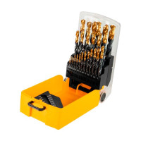 Набор сверл по металлу Golden Tip 1-13 мм, HSS-Tin, 25 шт Denzel 72323