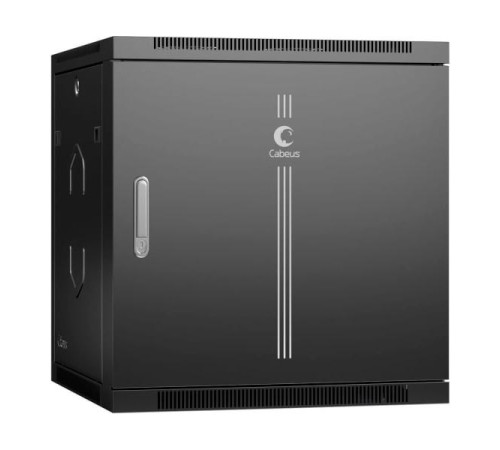 Телекоммуникационный настенный разобранный шкаф Cabeus 19" 12U цвет черный SH-05F-12U60/45m-R-BK