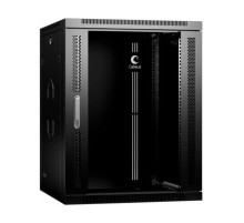 Телекоммуникационный настенный разобранный шкаф Cabeus 19" 15U цвет черный SH-05F-15U60/60-R-BK