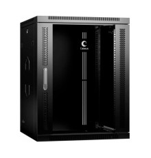 Телекоммуникационный настенный разобранный шкаф Cabeus 19" 15U цвет черный SH-05F-15U60/60-R-BK