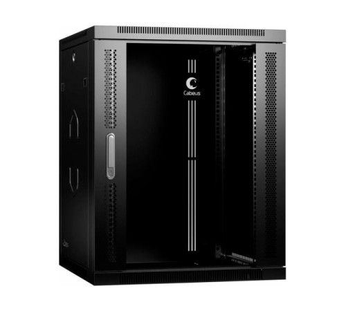 Телекоммуникационный настенный разобранный шкаф Cabeus 19" 15U цвет черный SH-05F-15U60/60-R-BK