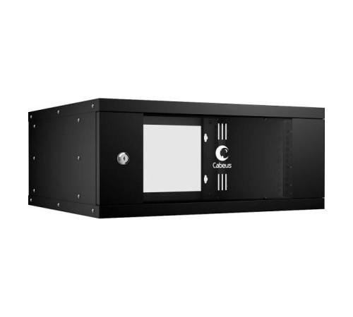Телекоммуникационный настенный шкаф Cabeus 19" 4U, серия LIGHT разборный, цвет черный WSC-05D-4U55/45-BK