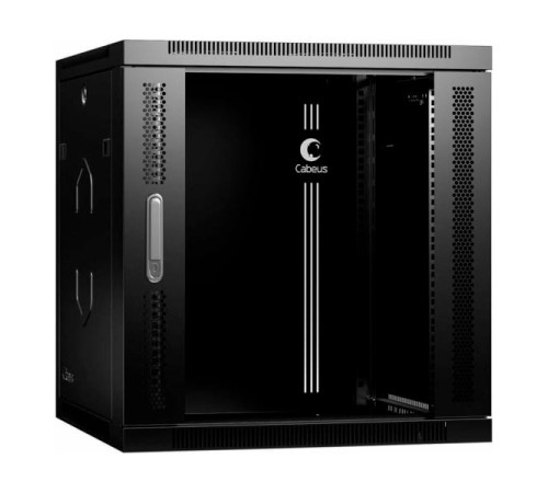 Телекоммуникационный настенный разобранный шкаф Cabeus 19" 12U цвет черный SH-05F-12U60/60-R-BK