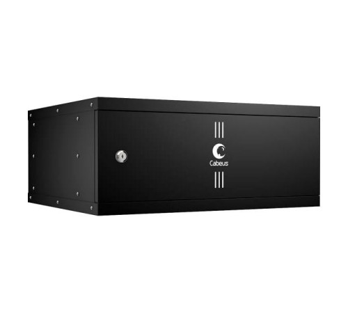 Телекоммуникационный настенный шкаф Cabeus 19" 4U, серия LIGHT разборный, цвет черный WSC-05D-4U55/45m-BK