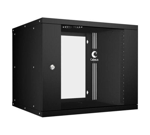 Телекоммуникационный настенный щкаф Cabeus 19" 9U, серия LIGHT разборный, цвет черный WSC-05D-9U55/45-BK