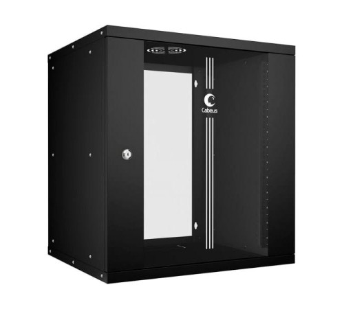 Телекоммуникационный настенный шкаф Cabeus 19" 12U, серия LIGHT разборный, цвет черный WSC-05D-12U55/45-BK