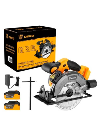 Аккумуляторная циркулярная пила DEKO (3638) DKCS20 20 В, 165 мм, 2х3.0 Ач 063-4024