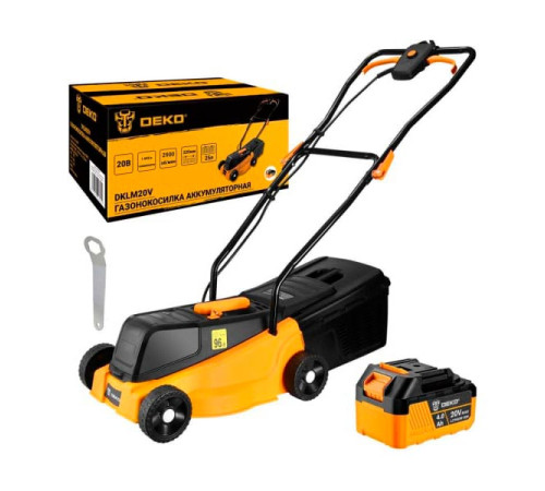 Аккумуляторная газонокосилка DEKO DKLM20V 20В, 1x4.0Aч 063-3007