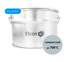 Термостойкая краска Elcon max therm до 700 градусов, антикоррозионная, для печей, мангалов, радиаторов, дымоходов, матовое покрытие, 10 кг, серебристая 00-00463230