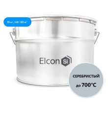 Термостойкая краска Elcon max therm до 700 градусов, антикоррозионная, для печей, мангалов, радиаторов, дымоходов, матовое покрытие, 10 кг, серебристая 00-00463230