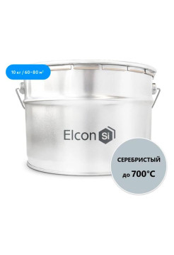 Термостойкая краска Elcon max therm до 700 градусов, антикоррозионная, для печей, мангалов, радиаторов, дымоходов, матовое покрытие, 10 кг, серебристая 00-00463230