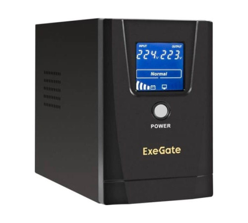 ИБП ExeGate Power Smart ULB-500.LCD.AVR.4C13 500VA 300W, LCD, AVR, 4*C13, металлический корпус, Black 294609