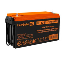 Аккумуляторная батарея HR 12-65 12 V, 65 A*h, под болт М6 ExeGate 282982