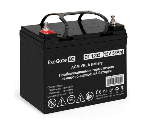 Аккумуляторная батарея DT 1233 12 V, 33 A*h, под болт М6 ExeGate 282974