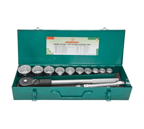 Набор торцевых головок дюймовых Jonnesway S04H6415S 3/4"7/8"-2", 15 пр. 048501