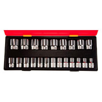 Набор шестигранных торцевых головок 1/2" 08-32мм в кейсе 22шт JTC-K4221