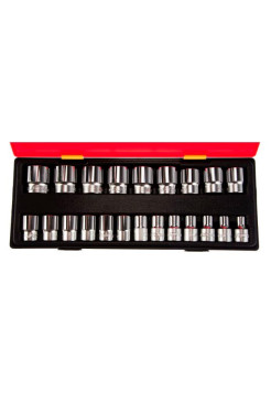 Набор шестигранных торцевых головок 1/2" 08-32мм в кейсе 22шт JTC-K4221