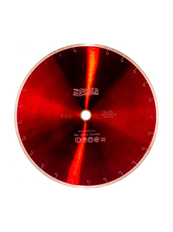 Диск алмазный сплошная кромка с микропазом G/L J-slot по граниту 400D-2.4T-7.5W-32/25.4 MESSER 01-24-400