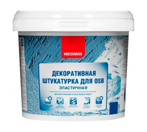 Штукатурка декоративная эластичная для плит OSB "Короед" (16 кг; бежевый) NEOMID Н-Короед-16/беж