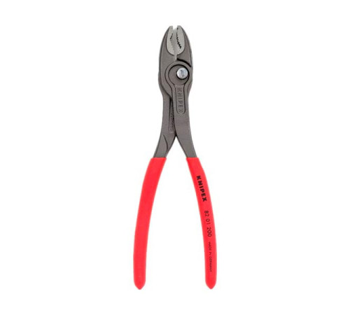 Захватные клещи KNIPEX TwinGrip, 4 - 22 мм, чернённые, длина 200 мм, обливные рукоятки, KN-8201200