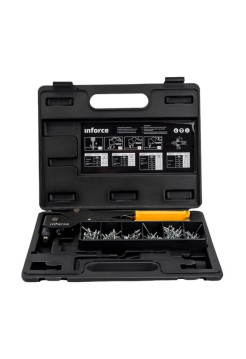 Литой ручной заклепочник Inforce поворотный 360 град., в кейсе, с набором заклепок 2.4-4.8 мм 06-14-111