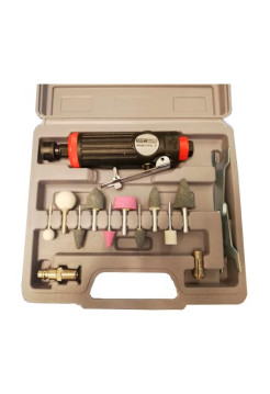 Пневматическая бормашинка KraftWell с набором насадок, в кейсе KRW25PG-T