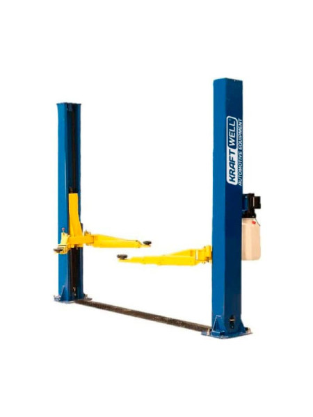 Двухстоечный электрогидравлический подъемник KraftWell г/п 4000 кг., высота 2800 мм., сеть 220 В, цвет серый, упр. стопорами на 2-х колоннах KRW4DLM/220