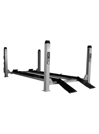 Четырехстоечный подъемник KraftWell г/п 4500 кг. платформы для сход-развала, цвет серый, длина платформ до 5700 мм KRW450AT
