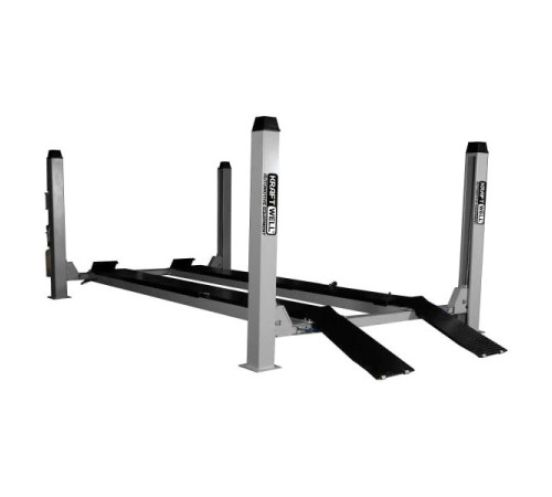 Четырехстоечный подъемник KraftWell г/п 4500 кг. платформы для сход-развала, цвет серый, длина платформ до 5700 мм KRW450AT