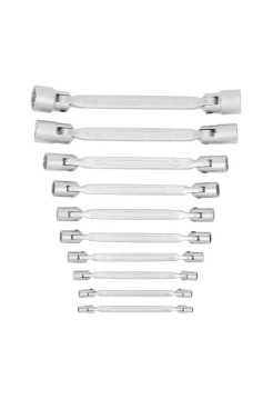 Набор 12-гранных двусторонних шарнирных ключей NORGAU NBS34-010 6x7-30x32 мм, 10 шт. 060510710