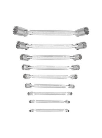 Набор 12-гранных двусторонних шарнирных ключей NORGAU NBS34-009 6x7-24x27 мм, 9 шт. 060510709