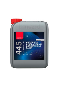 Декоративный антисептик для наружных работ NEOMID 445 5 кг, золотистая мимоза Н-445-5/зол.мим.