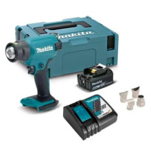 Аккумуляторный тепловой пистолет (фен) Makita LXT 18В, 550 град, кейс MakPac,насадки, 5.0 Ач х 1, з/у DHG180RT1J