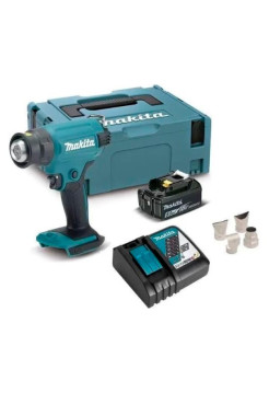 Аккумуляторный тепловой пистолет (фен) Makita LXT 18В, 550 град, кейс MakPac,насадки, 5.0 Ач х 1, з/у DHG180RT1J