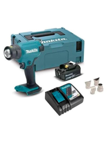 Аккумуляторный тепловой пистолет (фен) Makita LXT 18В, 550 град, кейс MakPac,насадки, 5.0 Ач х 1, з/у DHG180RT1J