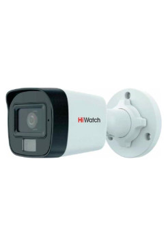 Уличная цилиндрическая HD-TVI камера HiWatch DS-T500A(B) (3.6mm) (5мп 16:9) с гибридной подсветкой exir/led до 30/20м и встроенным микрофоном (aoc) АВ5088465